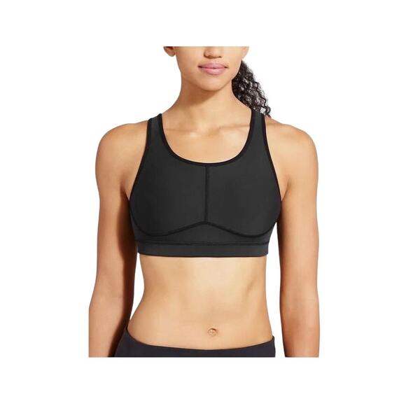 Athleta Stealth Adjustable Keyhole Athletic Black Sports Bra Women's Size Medium - Picture 1 of 6